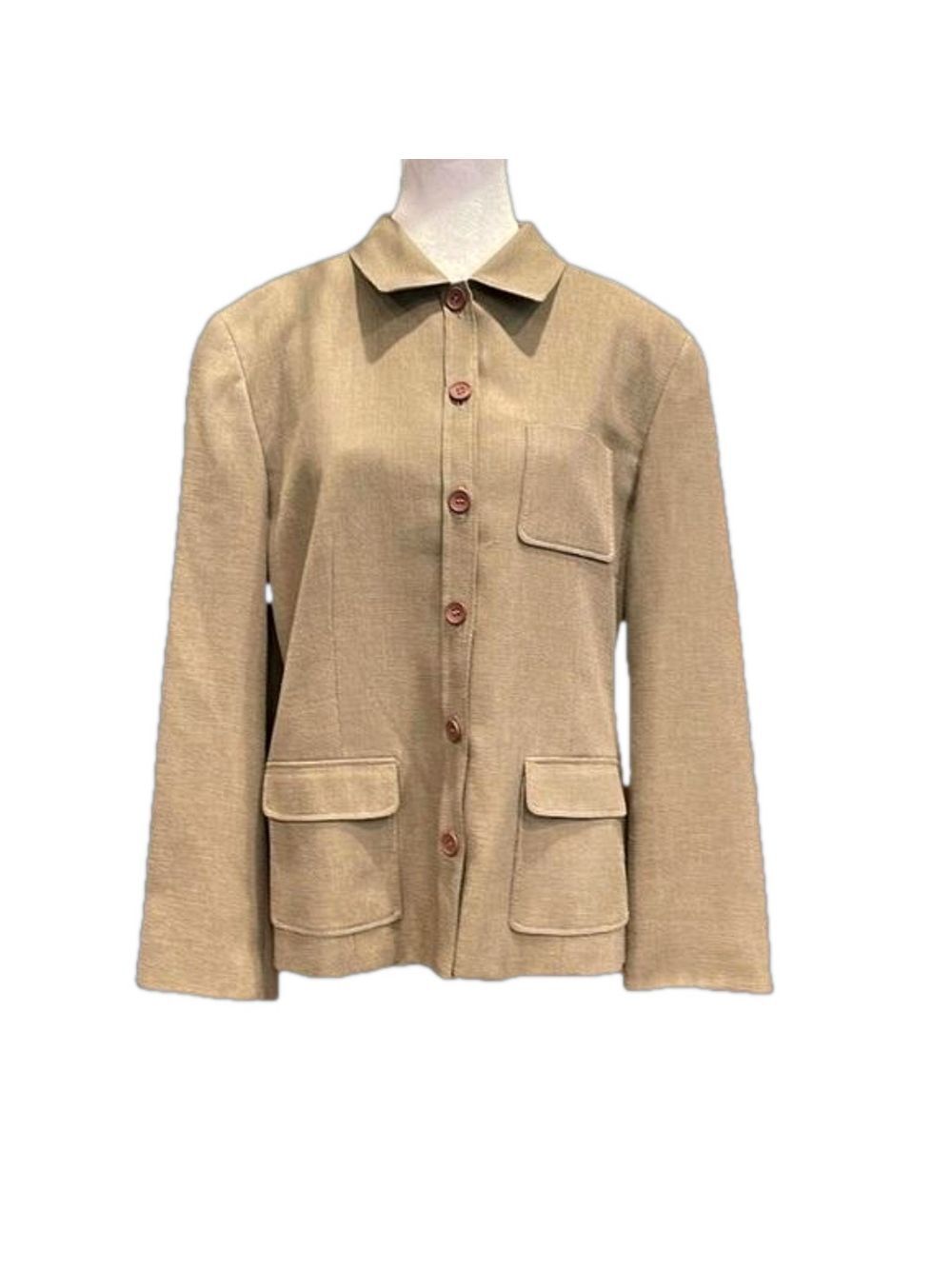 The Works sz 12 vintage Green-yellow (olive)blazer with black microcheck pattern